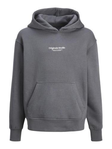 Jack & Jones Junior Sweatshirt 'JORVesterbro'  mørkegrå / hvid