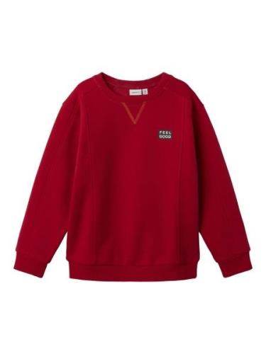 NAME IT Sweatshirt  rød / sort