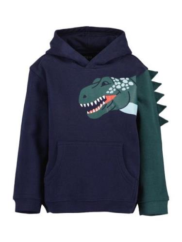 BLUE SEVEN Sweatshirt  natblå / smaragd / rød / hvid