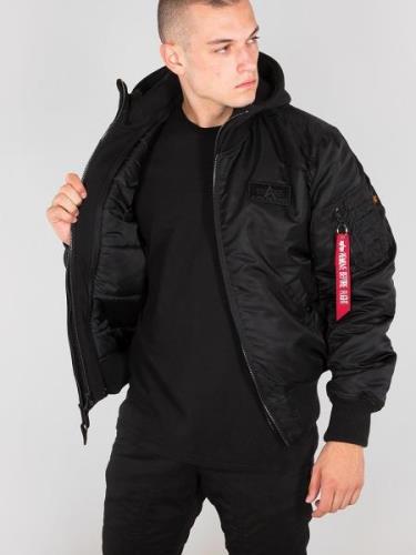 ALPHA INDUSTRIES Overgangsjakke 'MA-1 D-Tec SE'  sort / hvid