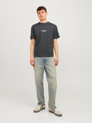 JACK & JONES Bluser & t-shirts 'JJVesterbro'  antracit / hvid