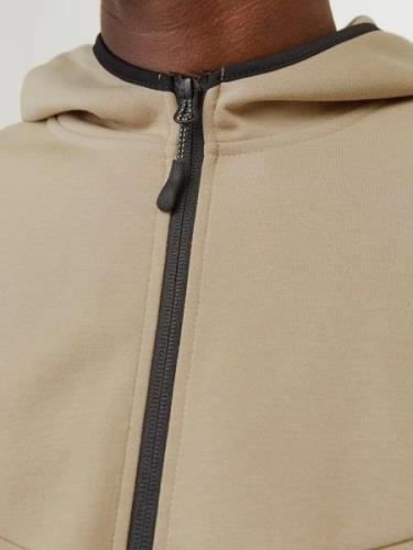 JACK & JONES Sweatjakke 'JCOFusion'  mørkebeige / sort