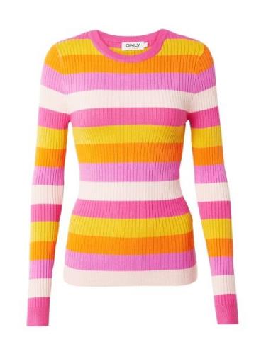 ONLY Pullover 'ONLKAROL'  gul / orange / pink / hvid