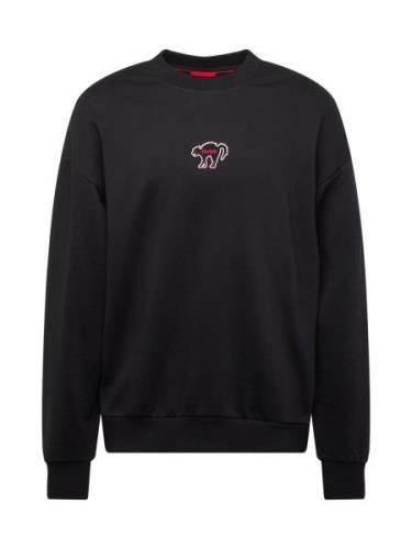 HUGO Sweatshirt 'Duberries'  rød / sort / hvid