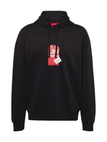 HUGO Sweatshirt 'Dagunoso'  knaldrød / sort / hvid