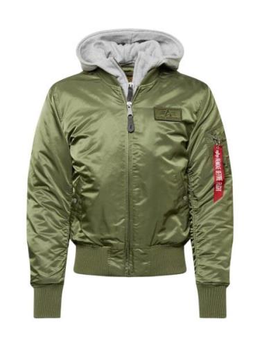 ALPHA INDUSTRIES Overgangsjakke 'MA-1 D-Tec'  grå-meleret / grøn