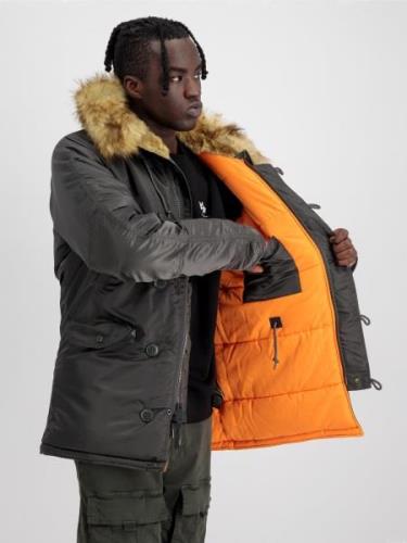 ALPHA INDUSTRIES Vinterjakke 'N3B VF 59'  basalgrå / orange