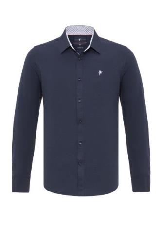 DENIM CULTURE Skjorte 'RUBEN'  navy / hvid