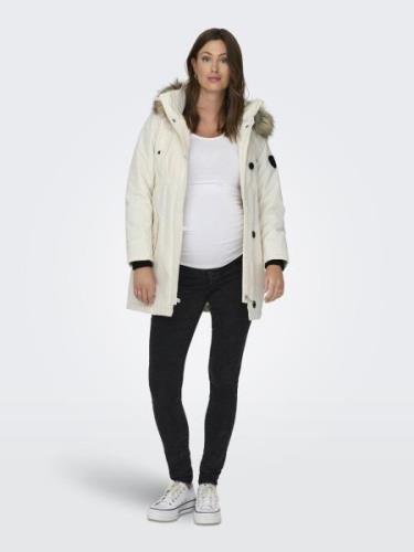 Only Maternity Vinterparka 'IRIS'  creme / sort