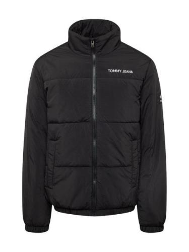 Tommy Jeans Overgangsjakke 'ESSENTIAL'  sort / hvid