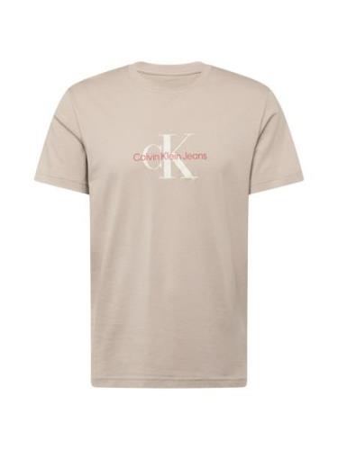 Calvin Klein Jeans Bluser & t-shirts 'DISTRESSED'  taupe / rød / hvid