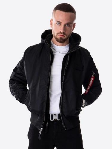 ALPHA INDUSTRIES Overgangsjakke 'MA-1 D-Tec SE'  rød / sort / hvid