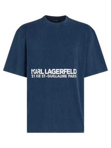 Karl Lagerfeld Bluser & t-shirts 'Rue St-Guillaume'  navy / hvid