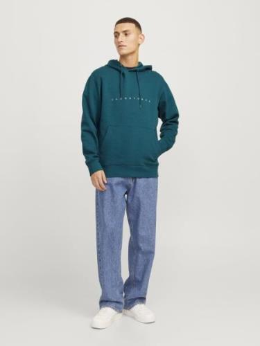 JACK & JONES Sweatshirt 'JJEStar'  petroleum / hvid