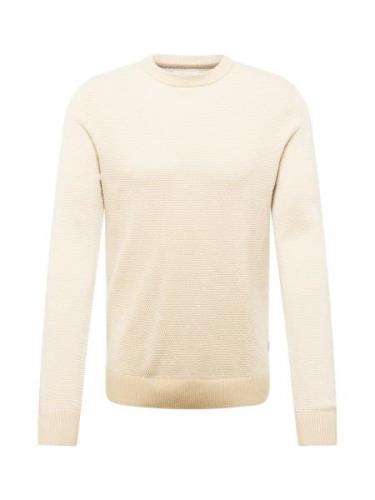 JACK & JONES Pullover 'JJEGlobe'  beige / lysebeige / hvid