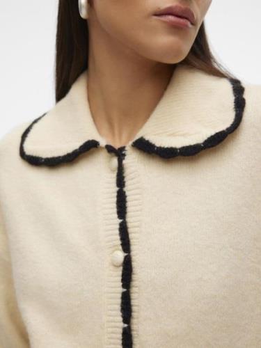 VERO MODA Cardigan 'LOULOU'  beige / sort