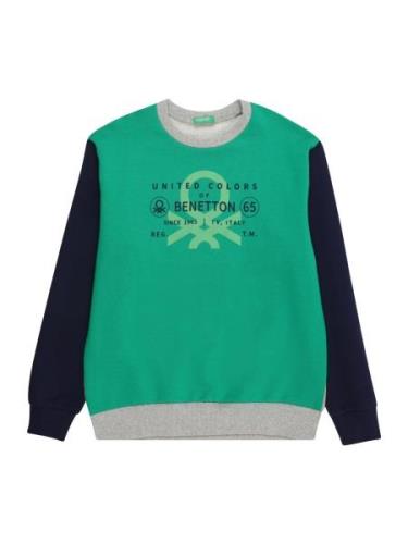 UNITED COLORS OF BENETTON Sweatshirt  grå / grøn / sort