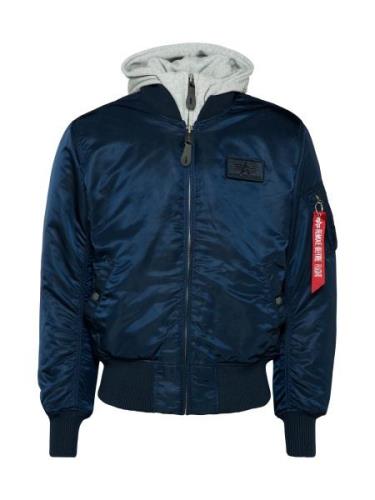 ALPHA INDUSTRIES Overgangsjakke 'MA-1 D-Tec'  mørkeblå / lysegrå / rød...