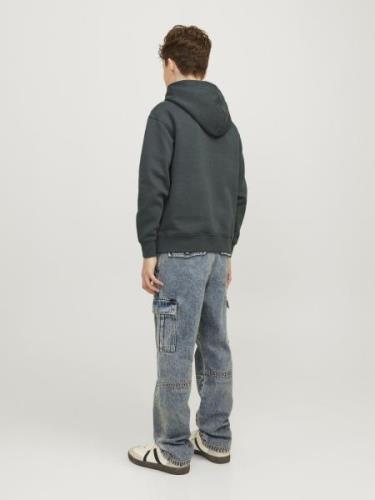 Jack & Jones Junior Sweatshirt 'JORVesterbro'  mørkegrøn / hvid