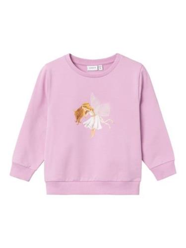 NAME IT Sweatshirt 'Lulla'  ecru / brun / honning / lys pink