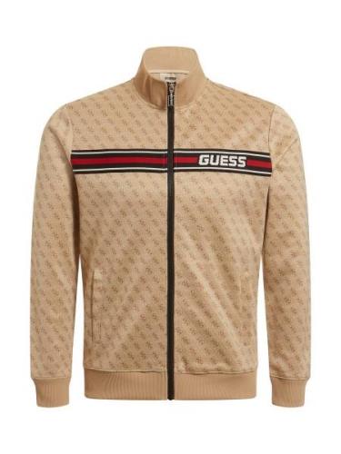 GUESS Sportssweatjakke 'KORBIN'  beige / rød / sort / hvid