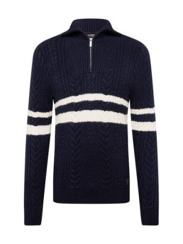 GUESS Pullover 'ELRIC'  navy / uldhvid