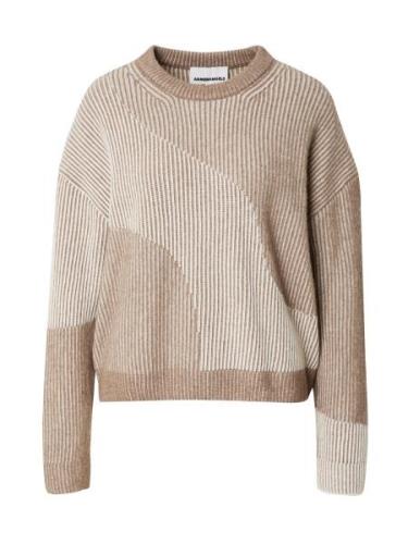 ARMEDANGELS Pullover 'MAYRAA VANISE'  beige / mørkebeige / hvid