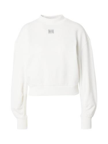 HUGO Sweatshirt 'Deflorine'  sølv / hvid