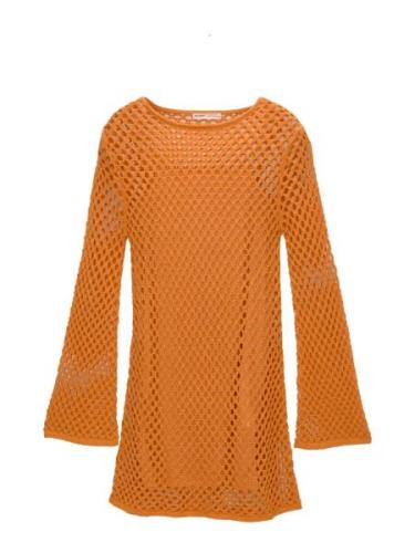 Pull&Bear Strikkjole  orange