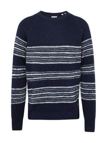 JACK & JONES Pullover 'JJPANNEL'  marin / hvid