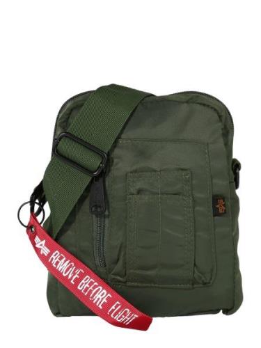 ALPHA INDUSTRIES Skuldertaske  oliven / rød