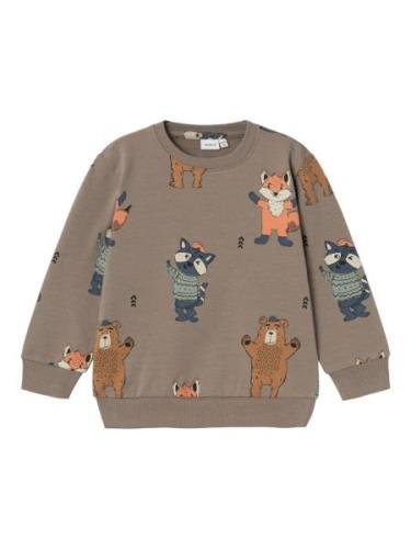 NAME IT Sweatshirt 'NMMOLANDER'  beige / navy / brun / orange