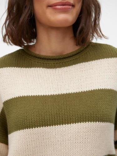 VERO MODA Pullover 'VMLEONORA'  beige / grøn