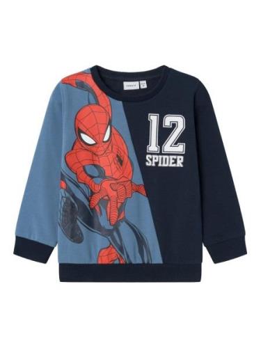 NAME IT Sweatshirt 'Spider-Man'  navy / lyseblå / rubinrød / hvid