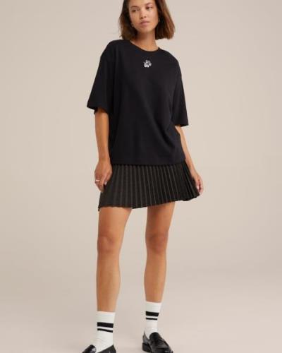 WE Fashion Oversized bluse  sort / hvid