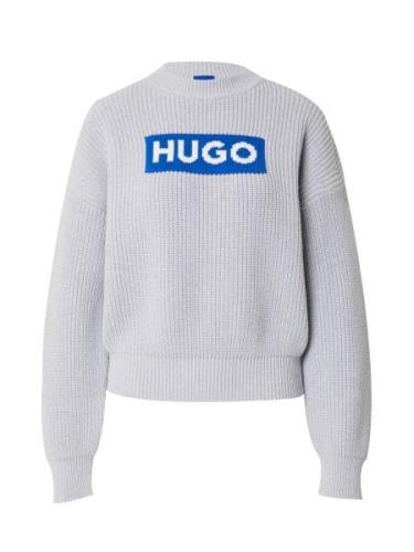 HUGO Pullover 'Sloger'  blå / grå / hvid