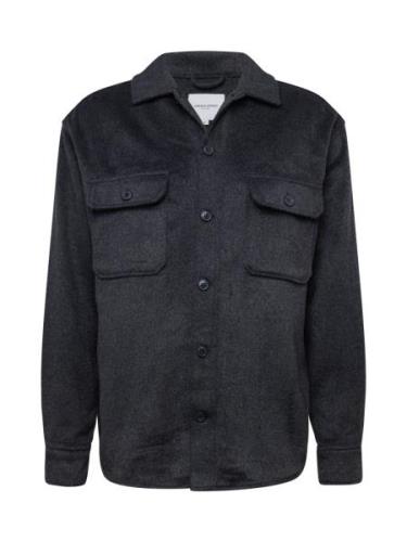 JACK & JONES Skjorte 'JJEBradley Ollie'  sort-meleret