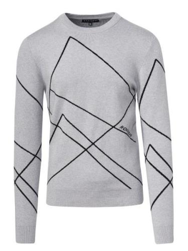 KOROSHI Pullover 'Punto'  lysegrå / sort