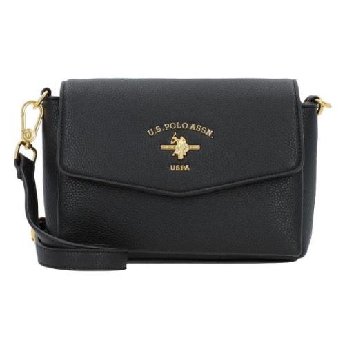 U.S. POLO ASSN. Skuldertaske 'Stanford'  guld / sort