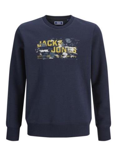 Jack & Jones Junior Sweatshirt  mørkeblå / gul / hvid