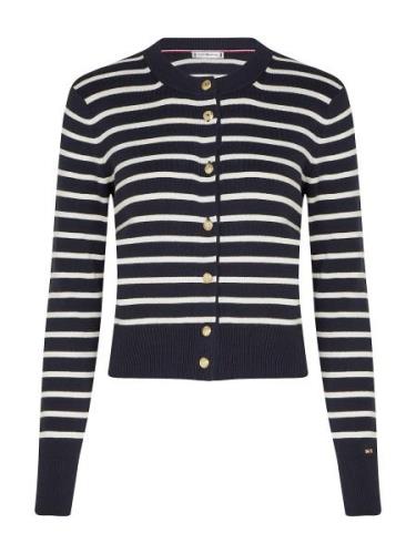 TOMMY HILFIGER Cardigan  natblå / hvid