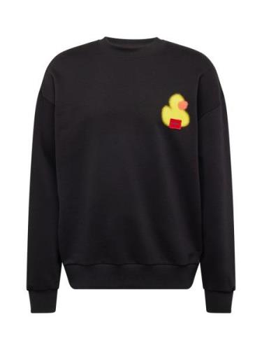 HUGO Sweatshirt 'Ditrus'  melon / sort / hvid