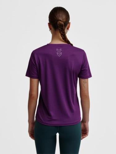 Hummel Funktionsbluse 'TE TOLA'  aubergine / hvid