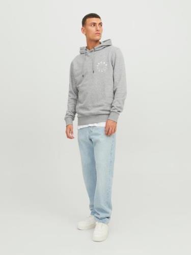 JACK & JONES Sweatshirt 'Warrior'  grå-meleret / hvid