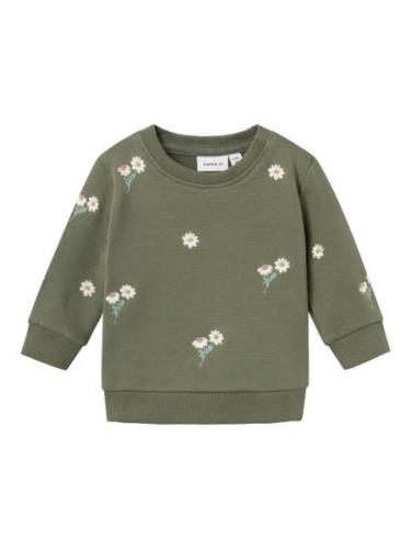 NAME IT Sweatshirt 'NOWA'  oliven / mint / pitaya / hvid