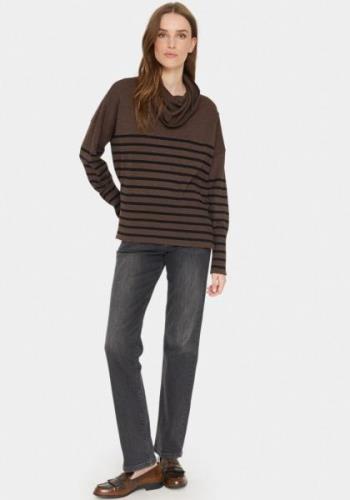 SAINT TROPEZ Pullover 'Grila'  brun / sort