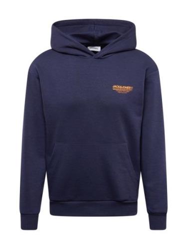 JACK & JONES Sweatshirt 'JJOLIVE'  navy / orange