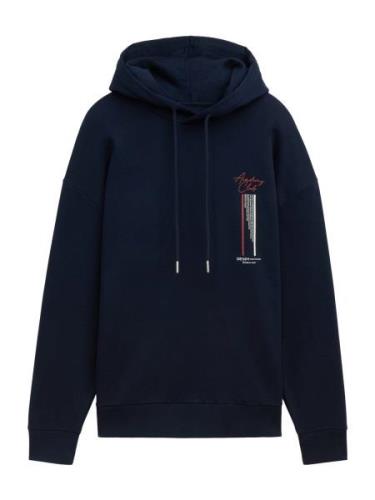 TOM TAILOR DENIM Sweatshirt  neonblå / mørkeblå / lys rød / hvid