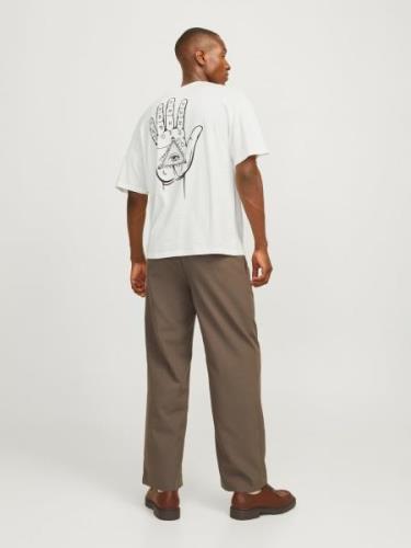 JACK & JONES Bluser & t-shirts 'JJMYSTIC'  sort / hvid