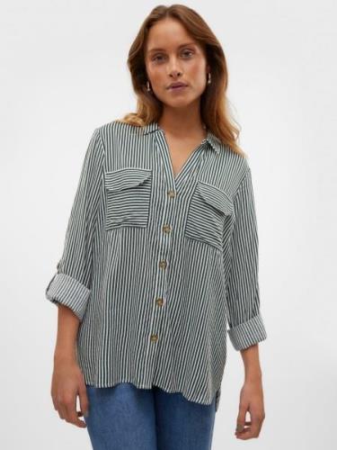 VERO MODA Bluse 'VMBumpy'  gran / hvid